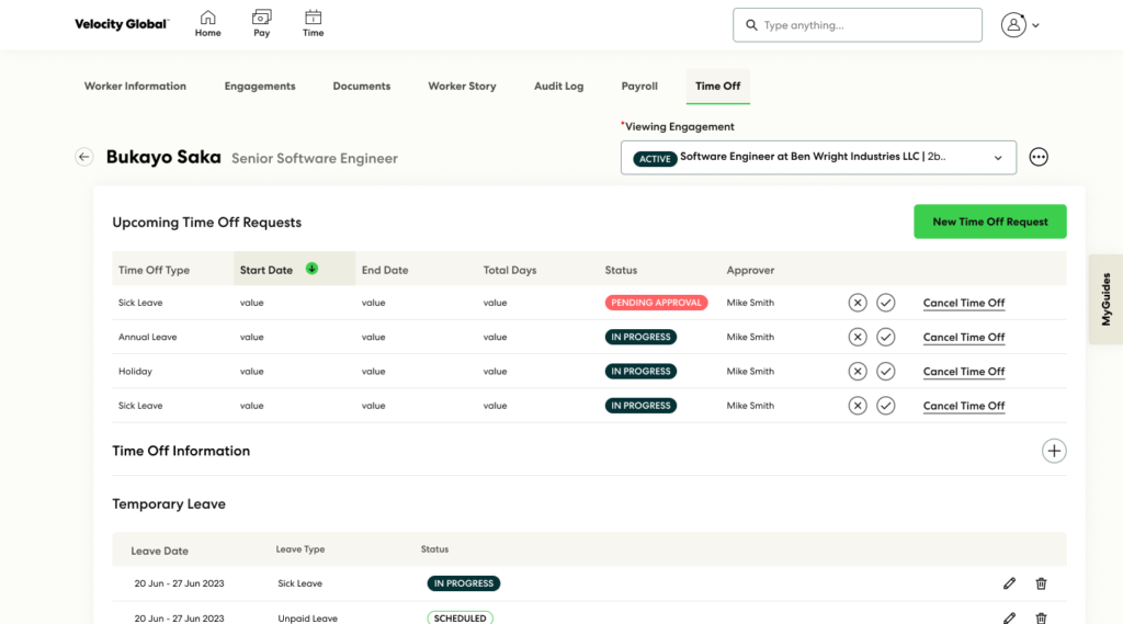 Velocity Global Interface