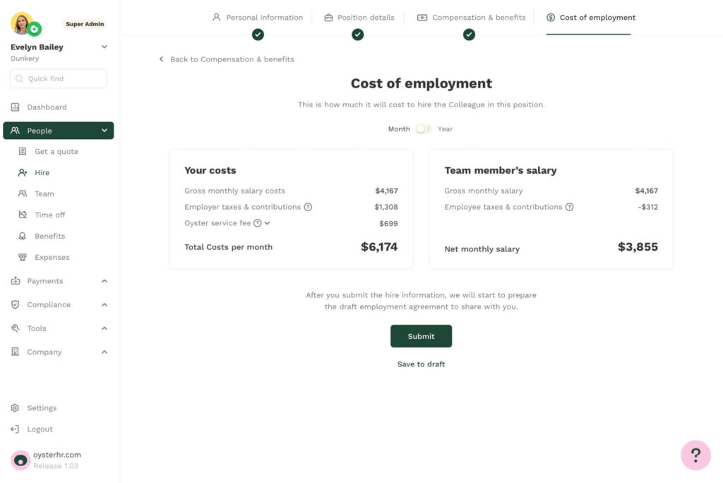 Oyster HR Profile