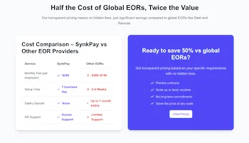SynkPay EOR Cost