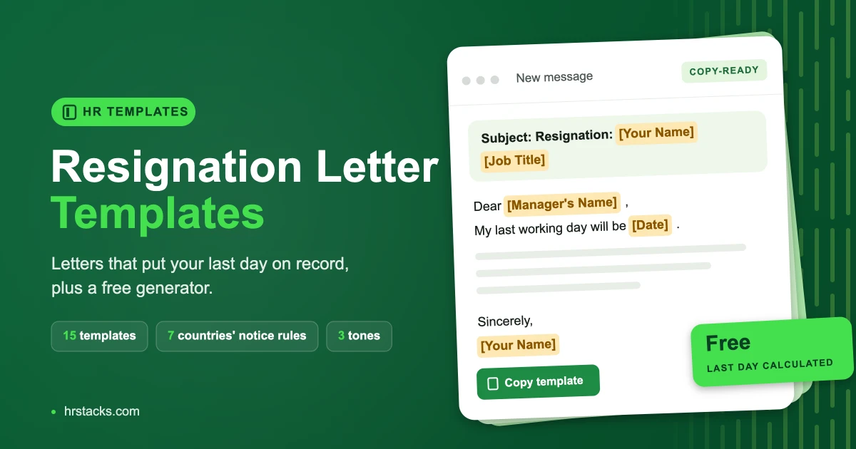Resignation letter templates and free resignation letter generator by HR Stacks